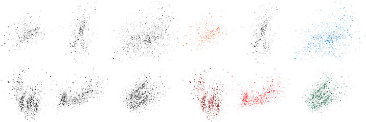 Brush stroke blood drip isolated green, red, black, orange, purple, wheat color splash vector design collection
