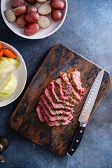 Corned beef traditional Irish recipe for Saint Patricks day