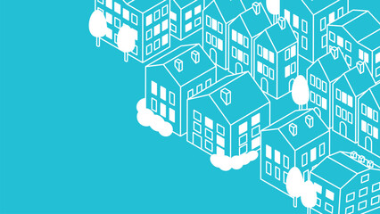 アイソメトリック　街並みの壁紙