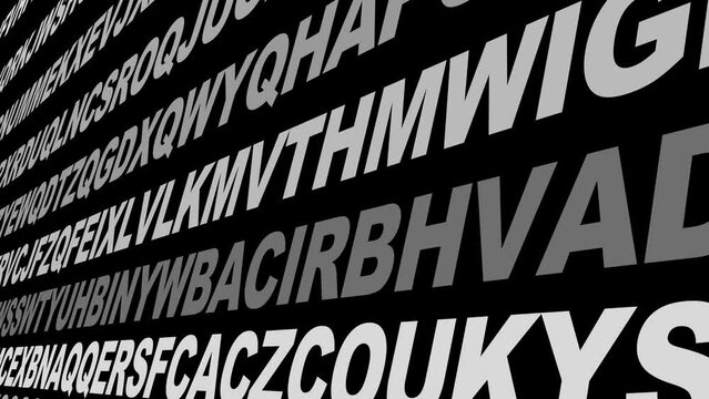 Random letters on black background typographic chaos of alphabet characters creating abstract design for visual communication and creative inspiration in modern typography