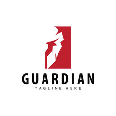 Spartan logo, barbarian warrior badge design simple silhouette spartan war helmet vector