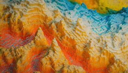 Top view of the texture of the colorful sandstone.