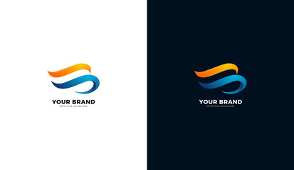 Letter SB logo, dynamic design, graphic vector