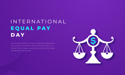 International Equal Pay Day Paper cut style Vector Design Illustration for Background, Poster, Banner, Advertising, Greeting Card