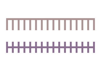 Simple vector illustration of long fence isolated on white background.