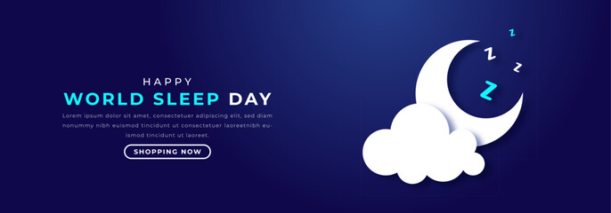 World Sleep Day Paper cut style Vector Design Illustration for Background, Poster, Banner, Advertising, Greeting Card