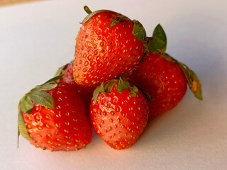 strawberries on a white background