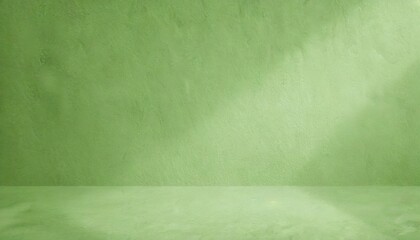 A green wall background with space.