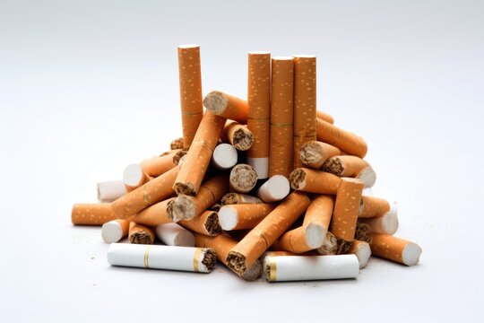 Cigarette photos on white background are harmful substances
