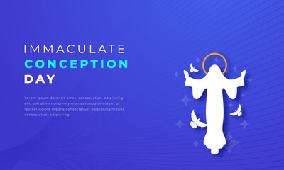Immaculate Conception Day Paper cut style Vector Design Illustration for Background, Poster, Banner, Advertising, Greeting Card