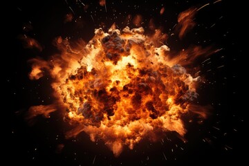 Fototapeta na wymiar Explosive bomb sparks isolated on dark background