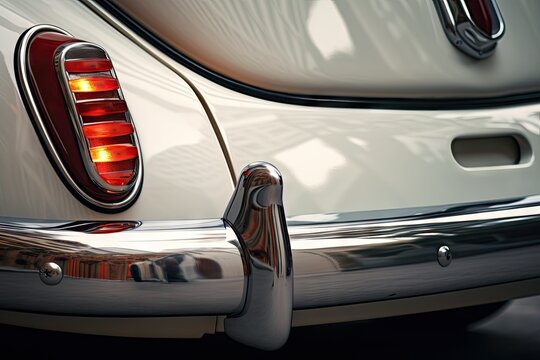 Modern white car s rear light