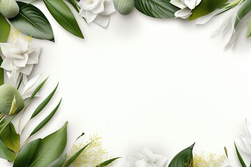 Organic cosmetics banner with natural herbal products and eucalyptus leaves on white background. Skin care concept.