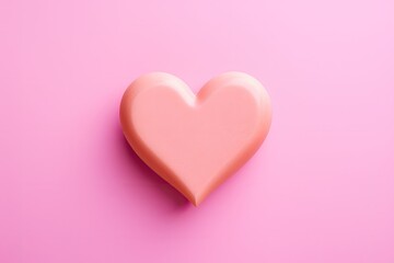 Fototapeta premium Pink heart isolated on a pink background