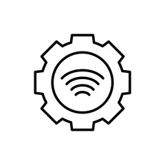 Wireless settings outline icons, minimalist vector illustration ,simple transparent graphic element .Isolated on white background