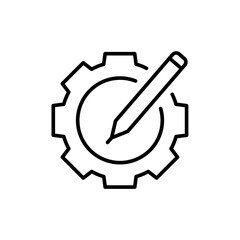 Edit setting outline icons, minimalist vector illustration ,simple transparent graphic element .Isolated on white background