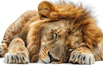 Lion Sleep Isolated