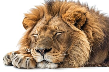Lion Sleep Isolated