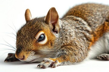 Obraz premium Sleeping Squirel Isolated