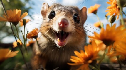 Obraz premium Close-up portrait of an Australian native rodent, the antechinus