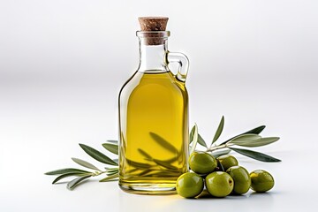 White bottle containing olive oil