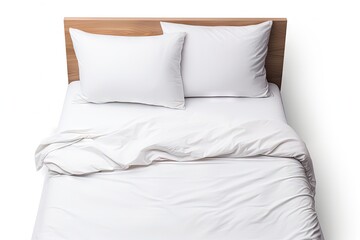 Fototapeta na wymiar White bed with isolated white background