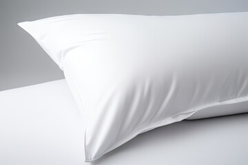 White pillow on white background in close up view