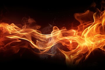 Abstract fiery backdrop on black surface