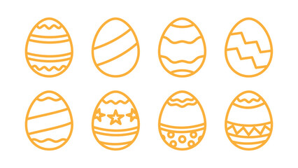 set of easter eggs outline style
