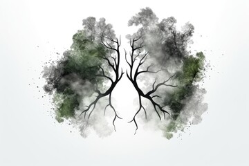 Lungs and trees both symbolize clean air and ecological well being