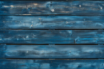 Obraz premium A Background of Textured Blue Wooden Planks, Exhibiting the Richness of Wood Grain for a Distinctive and Nautical Atmosphere Blue Wooden Elegance