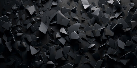 Abstract Chaos Geometric Disintegration in Dark Tones, Creating a Captivating Visual Symphony. Ideal for a Wallpaper or Backdrop Concept with an Edge