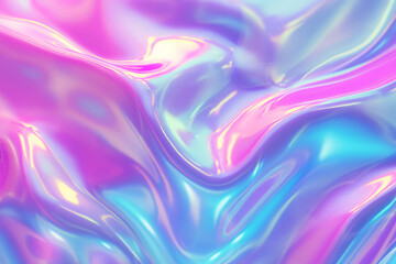 Obraz premium A Colorful Psychedelic Abstract Background, Bathed in Pastel Waves of Illuminating Hues, Creating a Mesmerizing Visual Symphony Holographic Neon Dreams