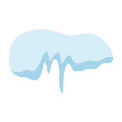 Snow caps with icicles