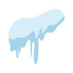 Snow caps with icicles