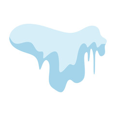 Snow caps with icicles