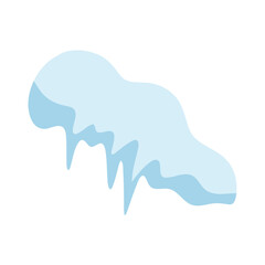 Snow caps with icicles