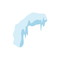 Snow caps with icicles