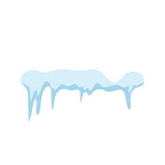 Snow caps with icicles