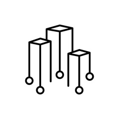 Smart city outline icons, minimalist vector illustration ,simple transparent graphic element .Isolated on white background