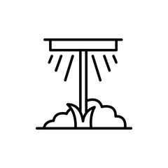 Street light outline icons, minimalist vector illustration ,simple transparent graphic element .Isolated on white background