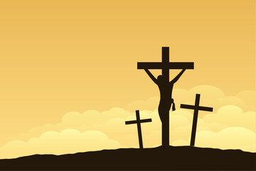 good friday background with jesus christ crucifixion scene