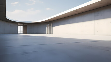Obraz premium 3d render of abstract futuristic architecture with empty concrete floor