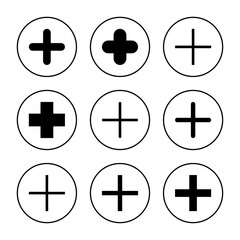 Obraz premium Plus icon vector. Add plus sign and symbol