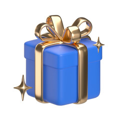 3D Shiny Blue Gift