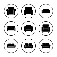 Sofa icon vector. sofa sign and symbol. furniture icon