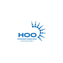 HOO logo. H O O design. White HOO letter. HOO, H O O letter logo design. Initial letter HOO letter logo set, linked circle uppercase monogram logo. H O O letter logo vector design.	
