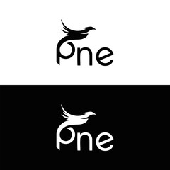 PNE logo. P N E design. White PNE letter. PNE, P N E letter logo design. Initial letter PNE letter logo set, linked circle uppercase monogram logo. P N E letter logo vector design.	
