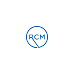 RCM logo. R C M design. White RCM letter. RCM, R C M letter logo design. Initial letter RCM letter logo set, linked circle uppercase monogram logo. R C M letter logo vector design.	
