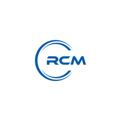 RCM logo. R C M design. White RCM letter. RCM, R C M letter logo design. Initial letter RCM letter logo set, linked circle uppercase monogram logo. R C M letter logo vector design.	
